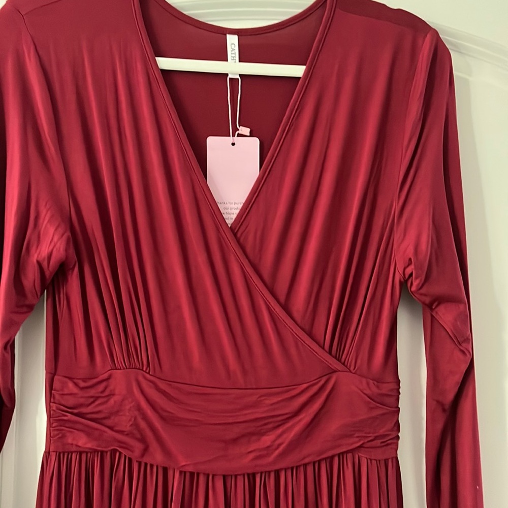 Maroon Dress. Longer length.